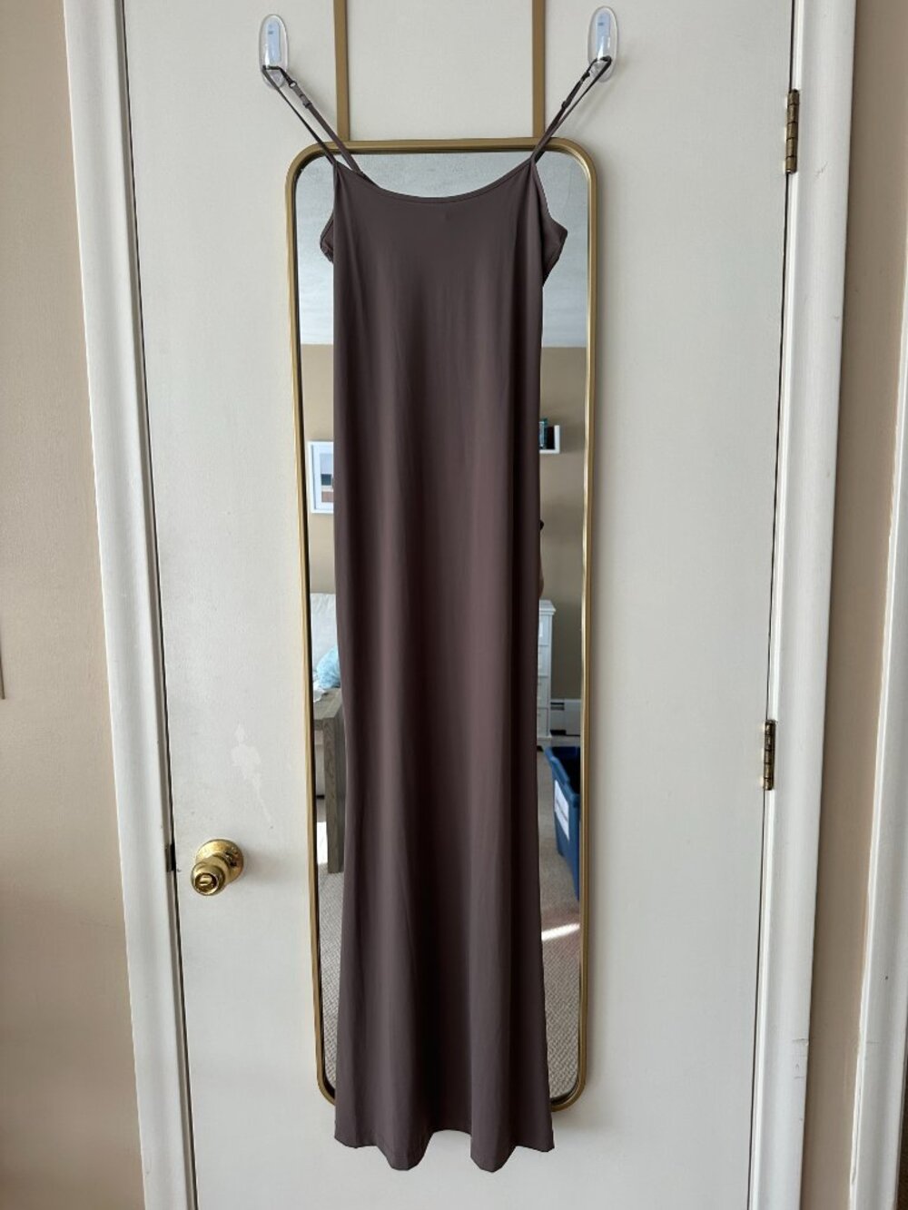 ZARA Long Polyamide Dress - Taupe/Brown - Medium - NWT - Picture 3 of 5